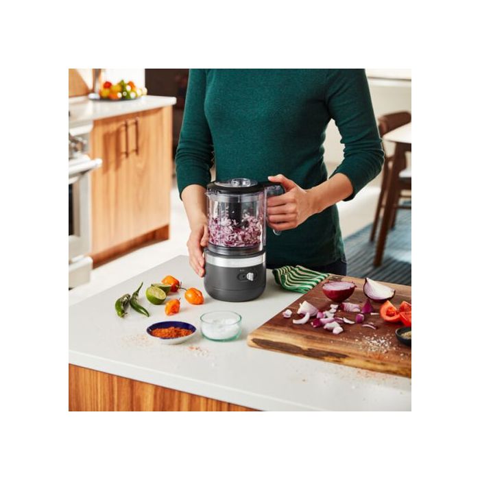 KitchenAid 5KFCB519BDG 1.19L Cordless Food Chopper, Charcoal Grey