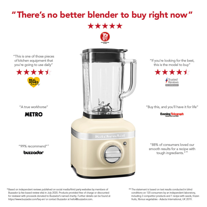 KitchenAid 5KSB4026BAC 1.4L K400 Artisan Blender, Almond Cream