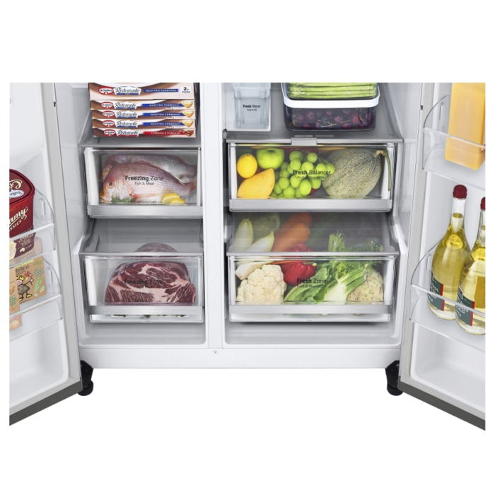 LG GSGV81PYLL InstaView 635L Door-in-Door Fridge Freezer, Shiny Steel