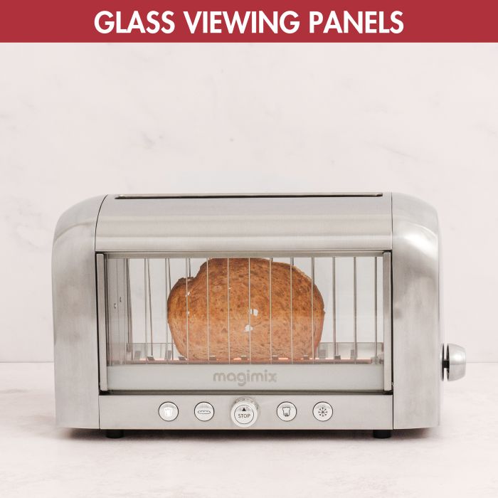 Magimix 11526 TOASTER 2-Slice Vision Toaster with Glass Window, Stainless S