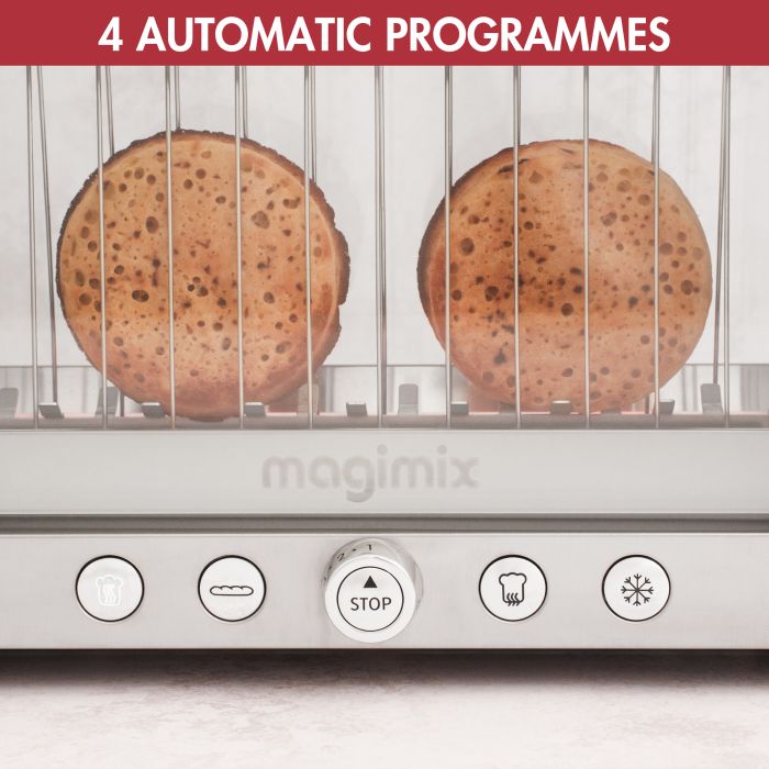 Magimix 11526 TOASTER 2-Slice Vision Toaster with Glass Window, Stainless S
