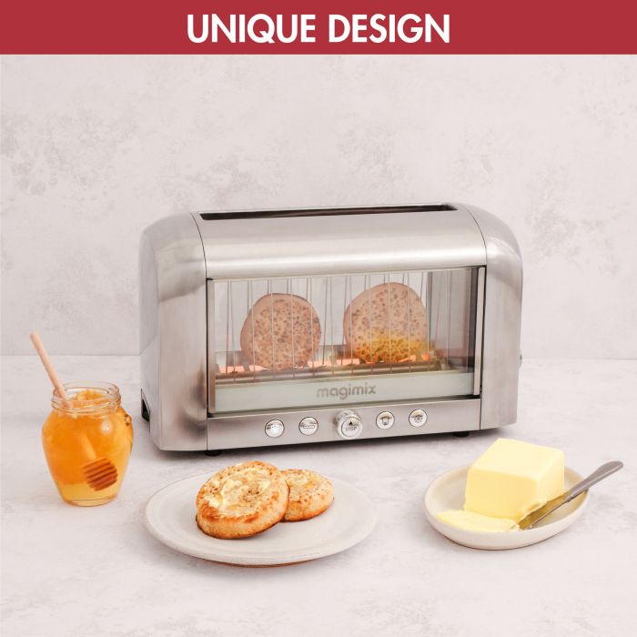 Magimix 11526 TOASTER 2-Slice Vision Toaster with Glass Window, Stainless S