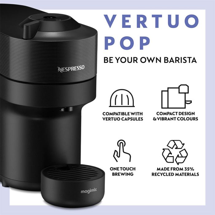 Magimix 11743 BLACK Nespresso Vertuo Pop Barista Bundle