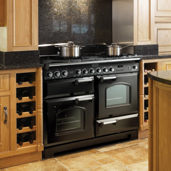 Rangemaster CDL110DFFMG/C CLASSIC DELUXE 110cm Dual Fuel Cooker, Mineral Green