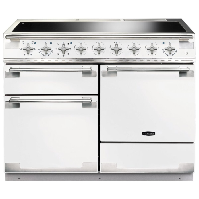 Rangemaster ELS110EIWH Elise 110cm Induction Range Cooker, White/Chrome