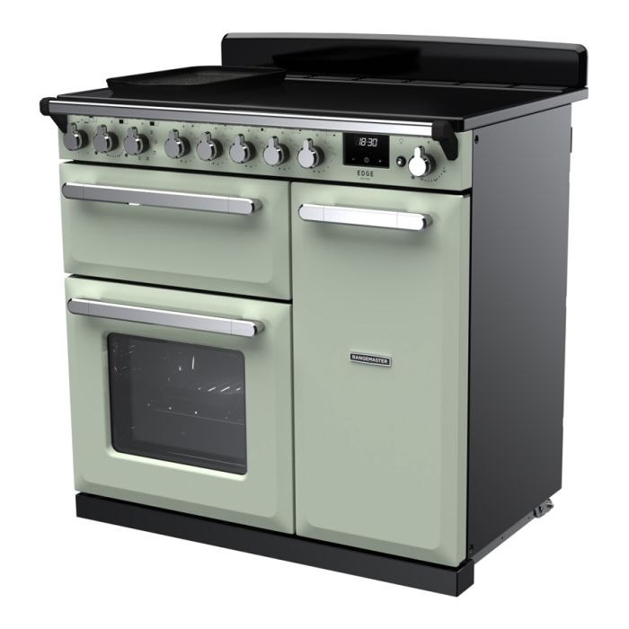 Rangemaster ESDL90EIPMNT/CM1 Estel Deluxe 90cm Induction Range Cooker, Mint/Chrome