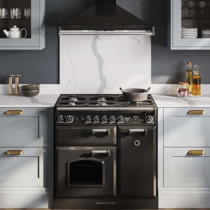 Rangemaster INC90DFFRP/ (122710) Infusion Classic 90cm Dual Fuel Range Cooker, Royal Pearl 