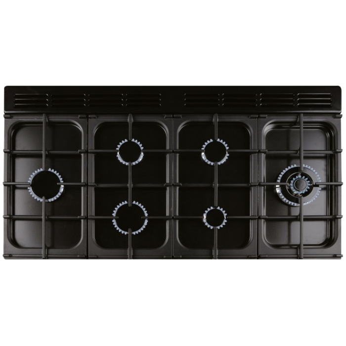 Rangemaster KCH110NGFBL/C (116690) KITCHENER 110cm Gas Range Cooker, Black/Chrome