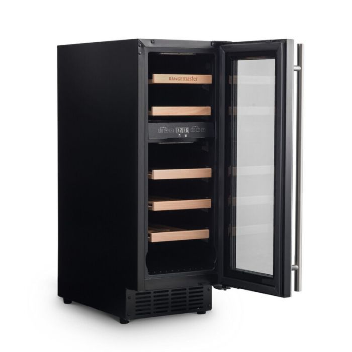 Rangemaster RWC3018BL/ 30cm 18 Bottle Wine Cabinet, Black