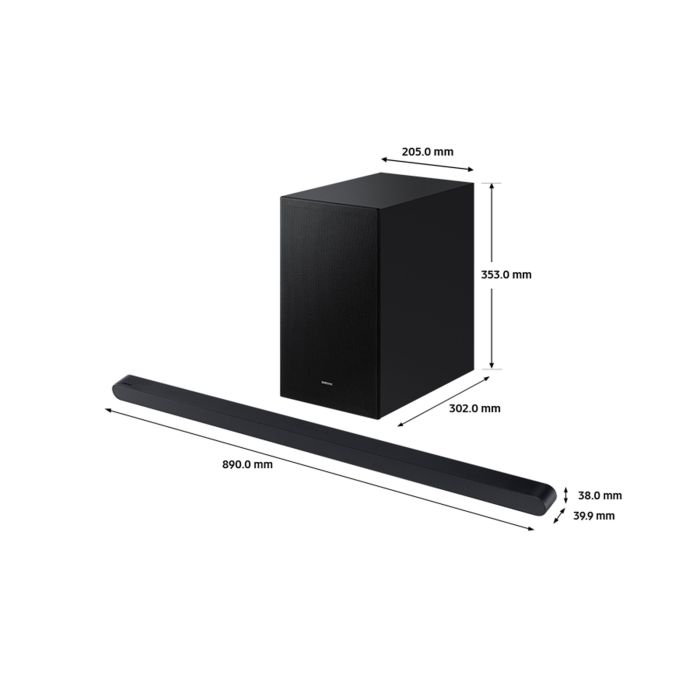 Samsung HW-S700D/XU 3.1ch Ultra slim Q-Symphony Soundbar with Wireless Subwoofer - Titan Black