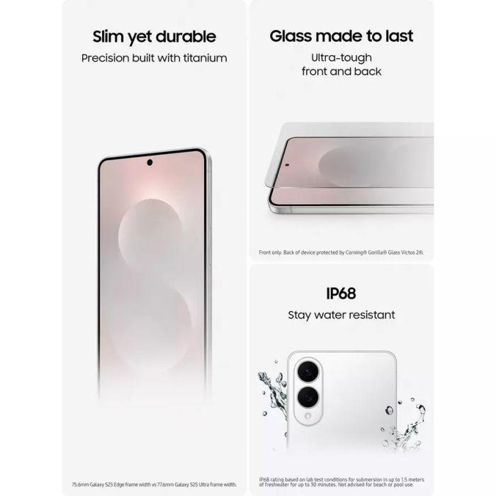 Samsung SM-S937BZSGEUB S25 Edge S937 5G DS 12GB RAM 512GB, Titanium Silver