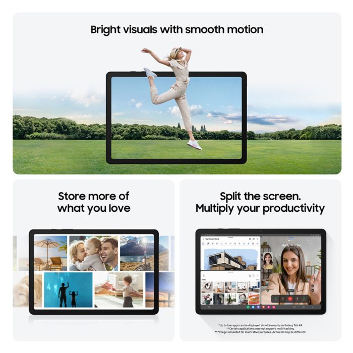Samsung SM-X115NZSAEUB Galaxy Tab A9 (8.7inch, LTE), 64 GB, Silver