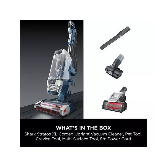 Shark AZ3000UKT Shark Stratos XL Anti Hair Wrap Plus Anti-Odour Upright Vacuum - Navy Blue