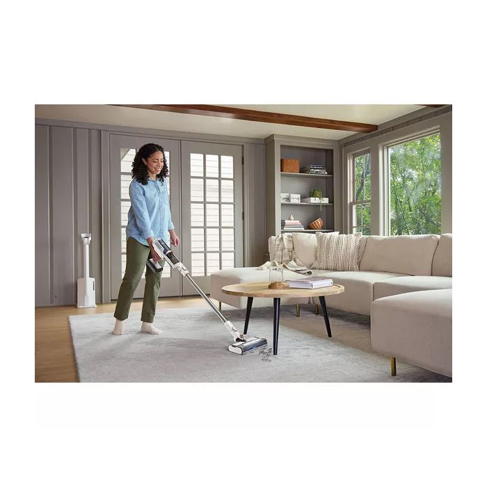 Shark BU3521UK Clean & Empty Cordless Vacuum Cleaner & Auto-Empty System - 40 Minutes Run Time - White
