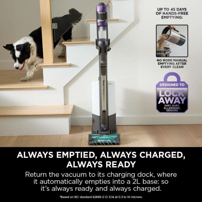 Shark IP3251UKT PowerDetect Clean + Empty Cordless Pet Vacuum Cleaner - 70 Minutes Run Time, White/Java Grey