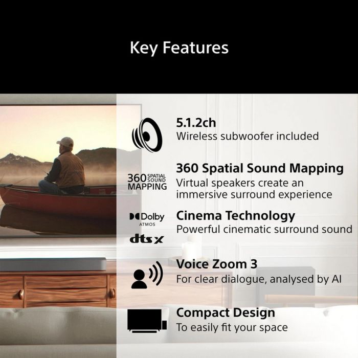 Sony HTA7100KIT.CEK BRAVIA Theatre Bar 7 5.1.2ch Dolby Atmos Soundbar with SASW7 100W Subwoofer 