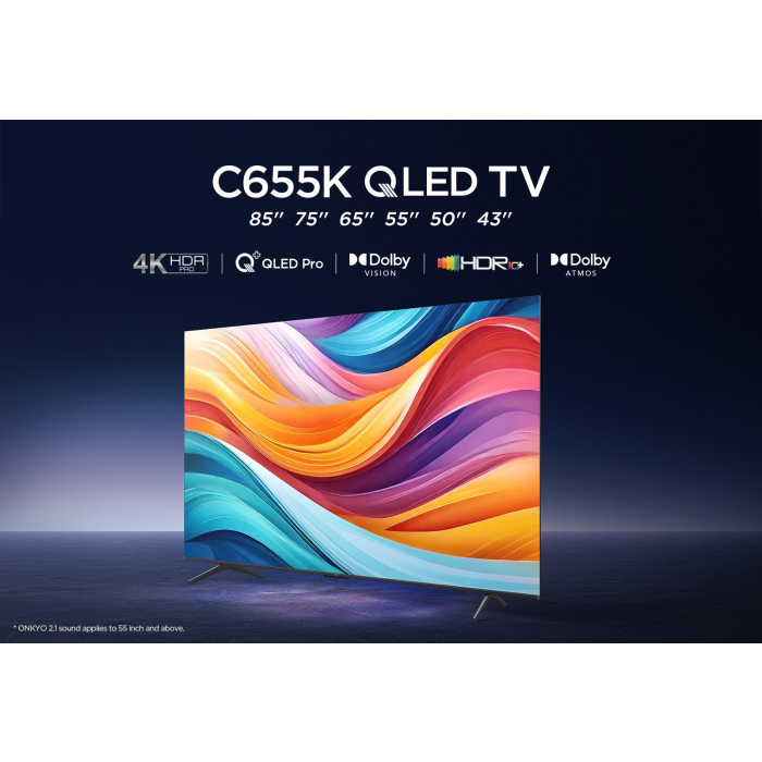 TCL 75C655K 75inch 4K QLED HDR Pro Android TV