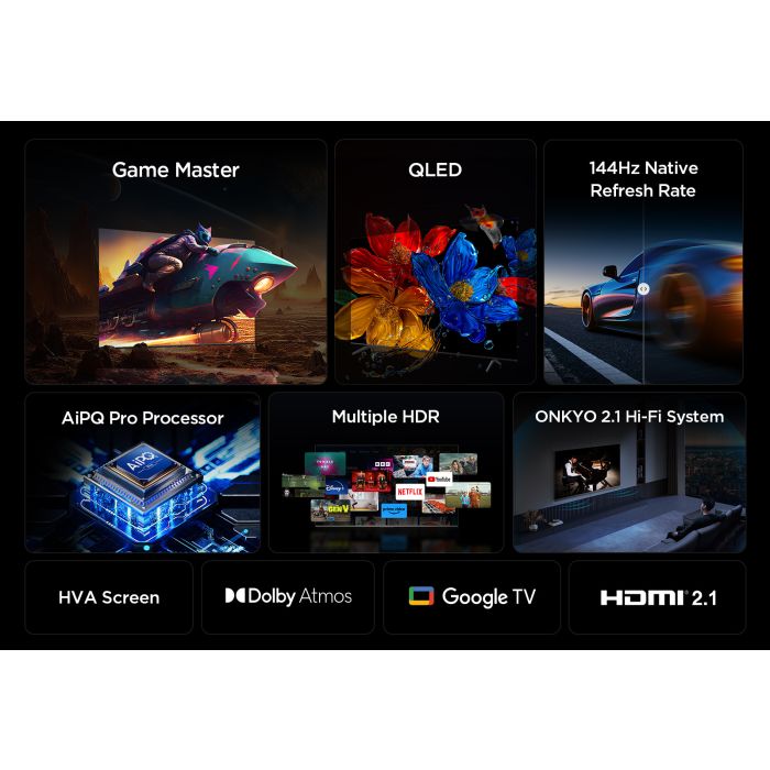 TCL 75T8C-UK 75inch 4K QLED HDR Ultra HD Google TV