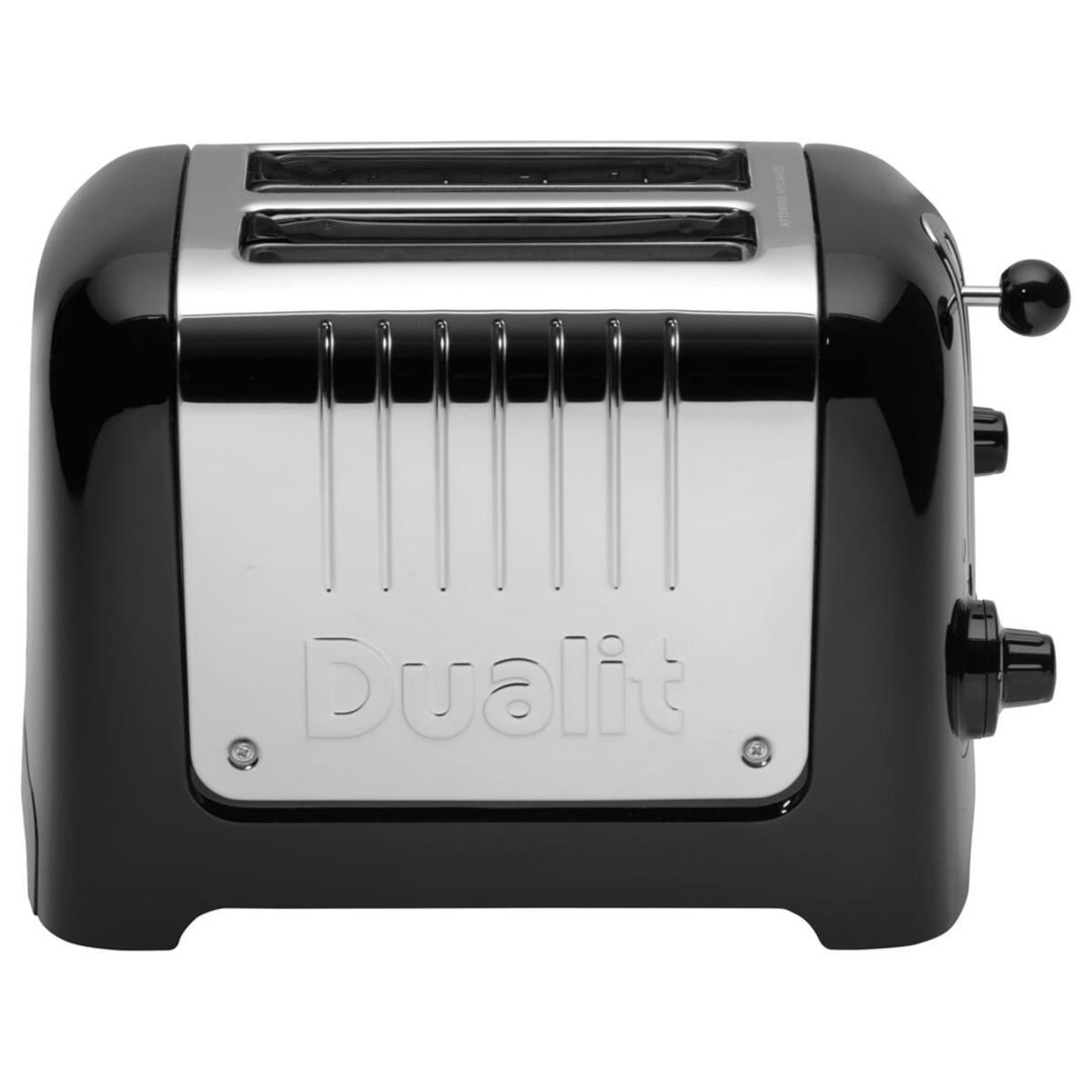 Dualit 26205 2 Slice Lite Toaster, Black Gloss, Chrome Trim