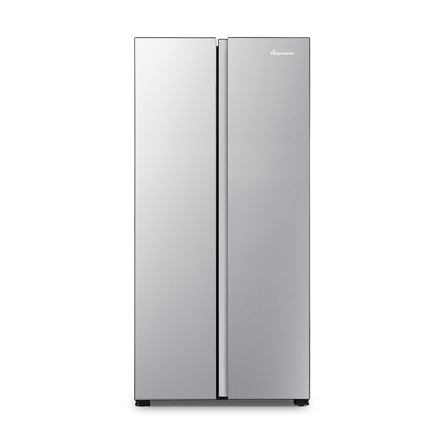 Fridgemaster MS83430ES 83.2cm 50/50 American Fridge Freezer, Silver