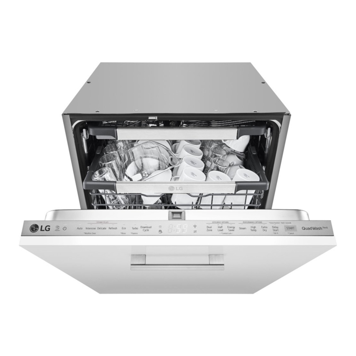 LG DB425TXS D Rated 60cm TrueSteam QuadWash Built-in Dishwasher