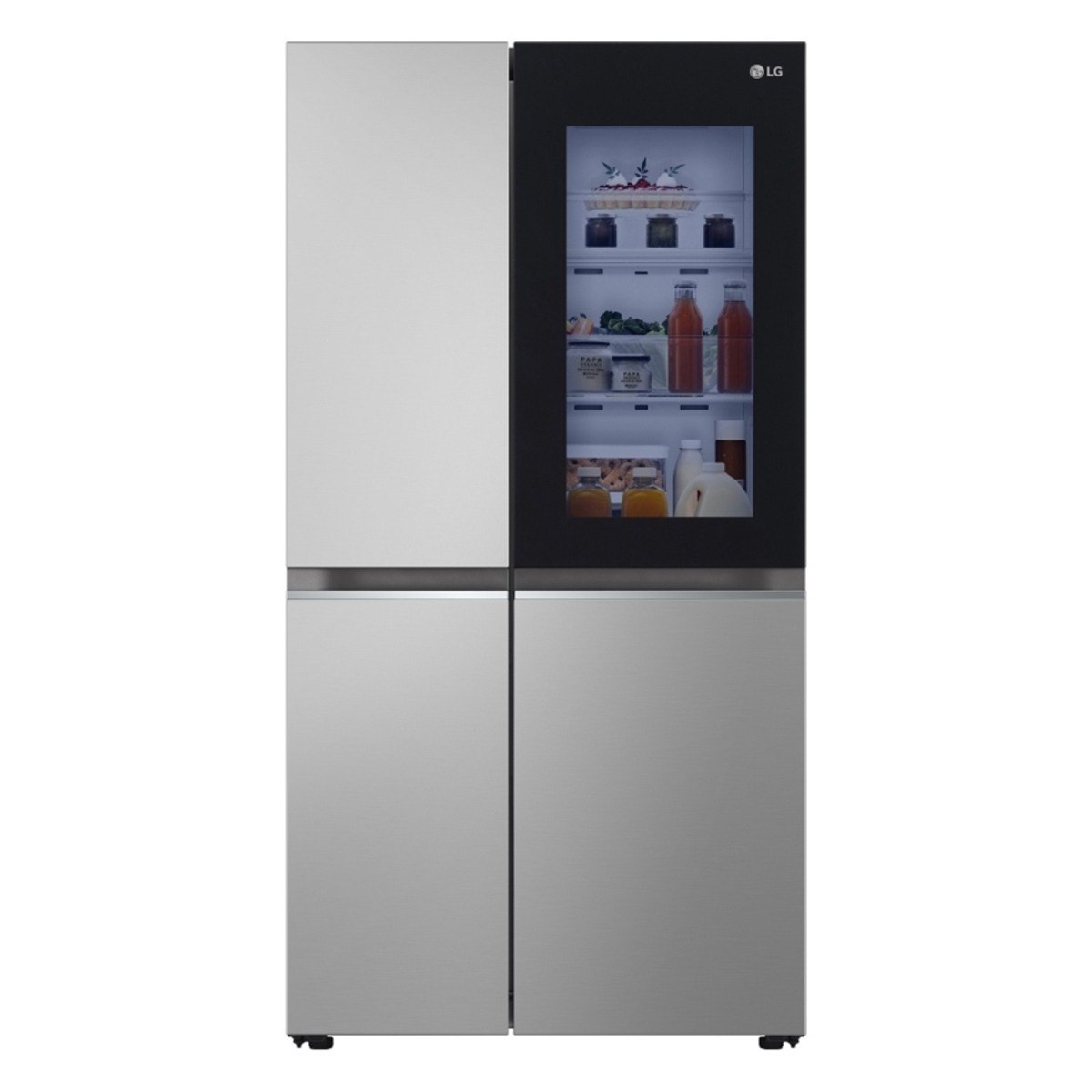 LG GSVV80PYLL InstaView 694L Door-in-Door Fridge Freezer, Shiny Steel