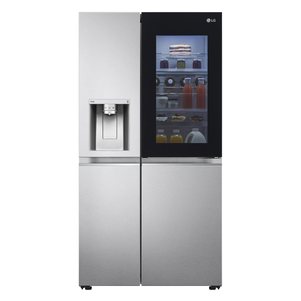 LG GSXV90BSAE InstaView 635L Door-in-Door Fridge Freezer, Stainless