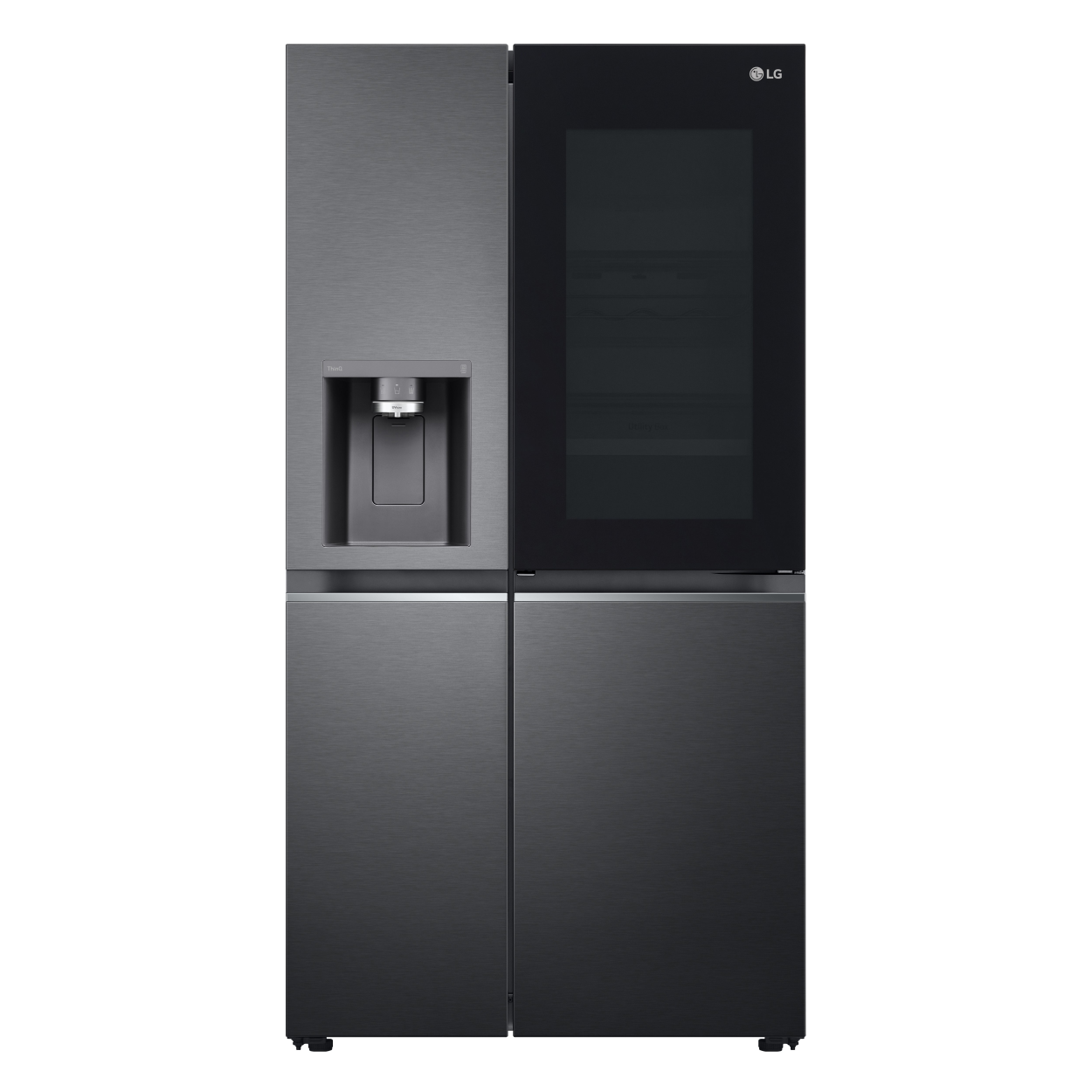 LG GSXV90MCAE InstaView 635L Door-in-Door Fridge Freezer, Matte Black