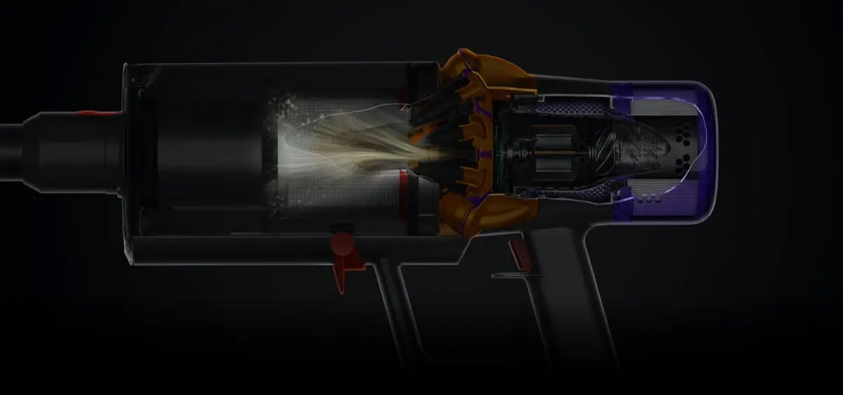 Dyson V15 Total Clean has 14 cyclones.