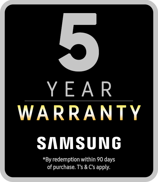 Samsung 5 Year TV Warranty Label