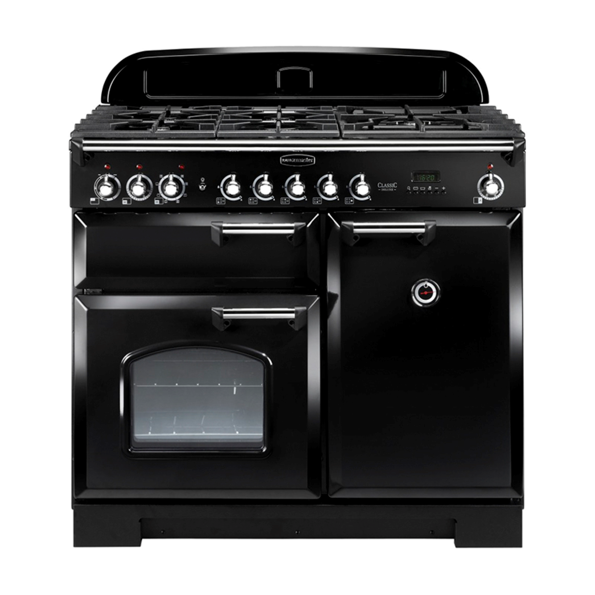 92490 CLASSIC Deluxe 100cm Dual Fuel Range Cooker, Black/Chrome Trim