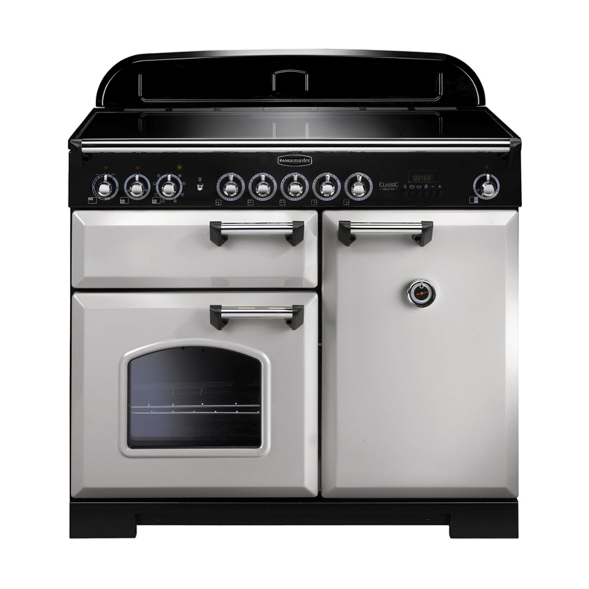 100640 CLASSIC Deluxe 100cm Induction Range Cooker, Royal Pearl/Chrome Trim