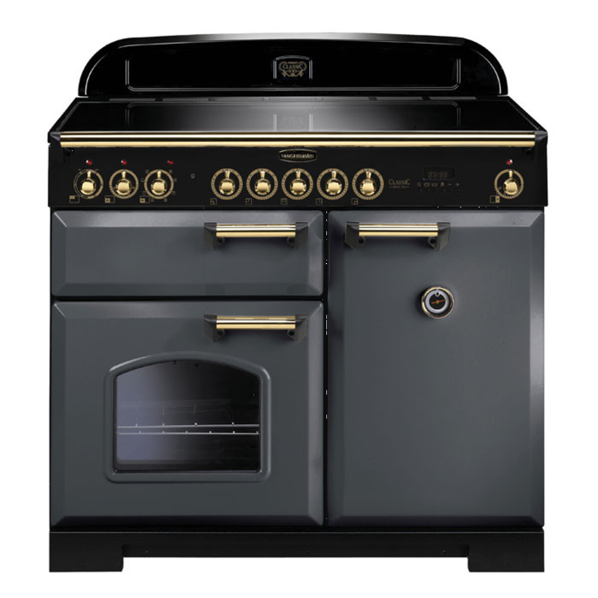 124220 CLASSIC Deluxe 100cm Induction Range Cooker, Slate/Brass Trim