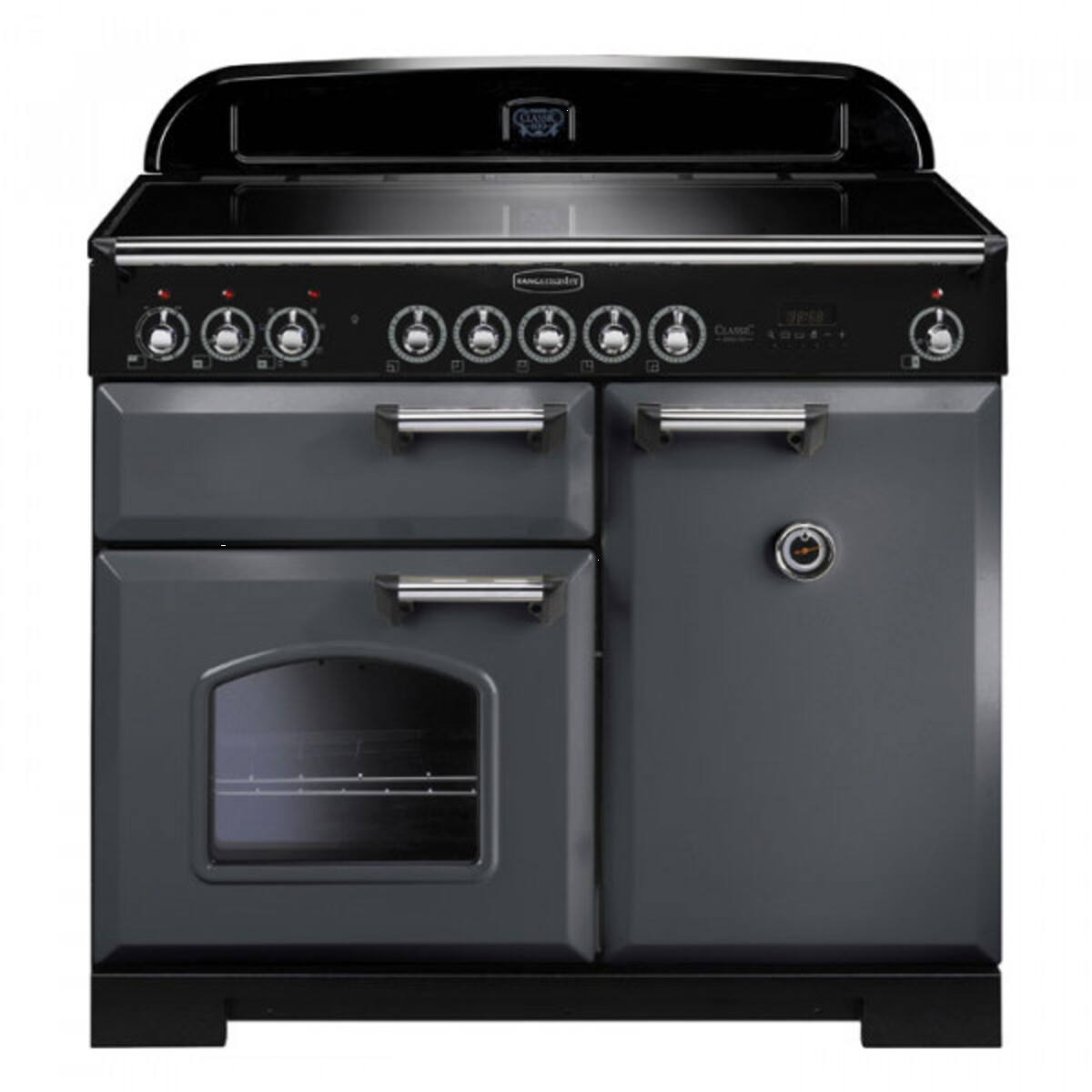 124240 CLASSIC Deluxe 100cm Induction Range Cooker, Slate/Chrome Trim