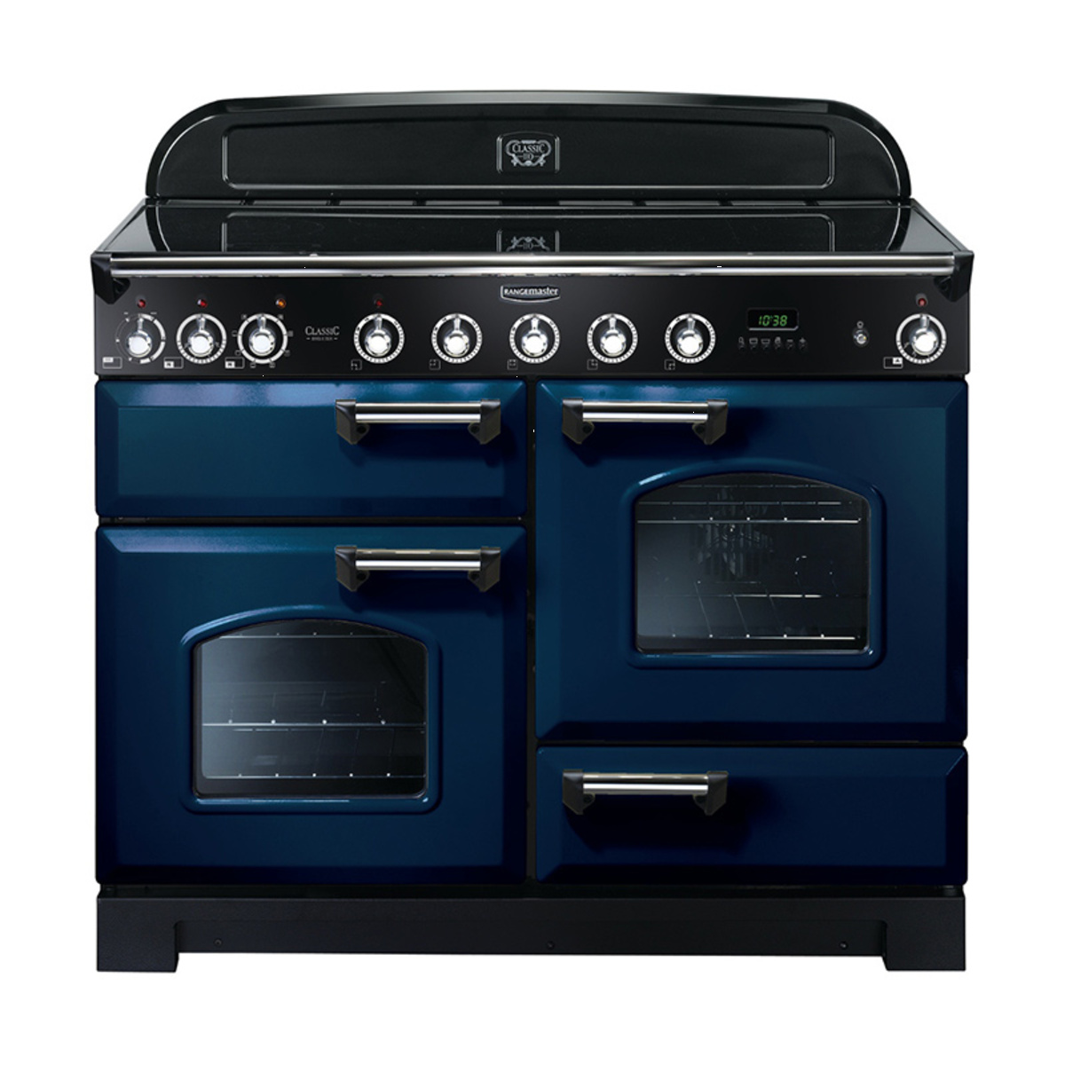 113090 CLASSIC Deluxe 110cm Induction Range Cooker, Regal Blue/Chrome Trim