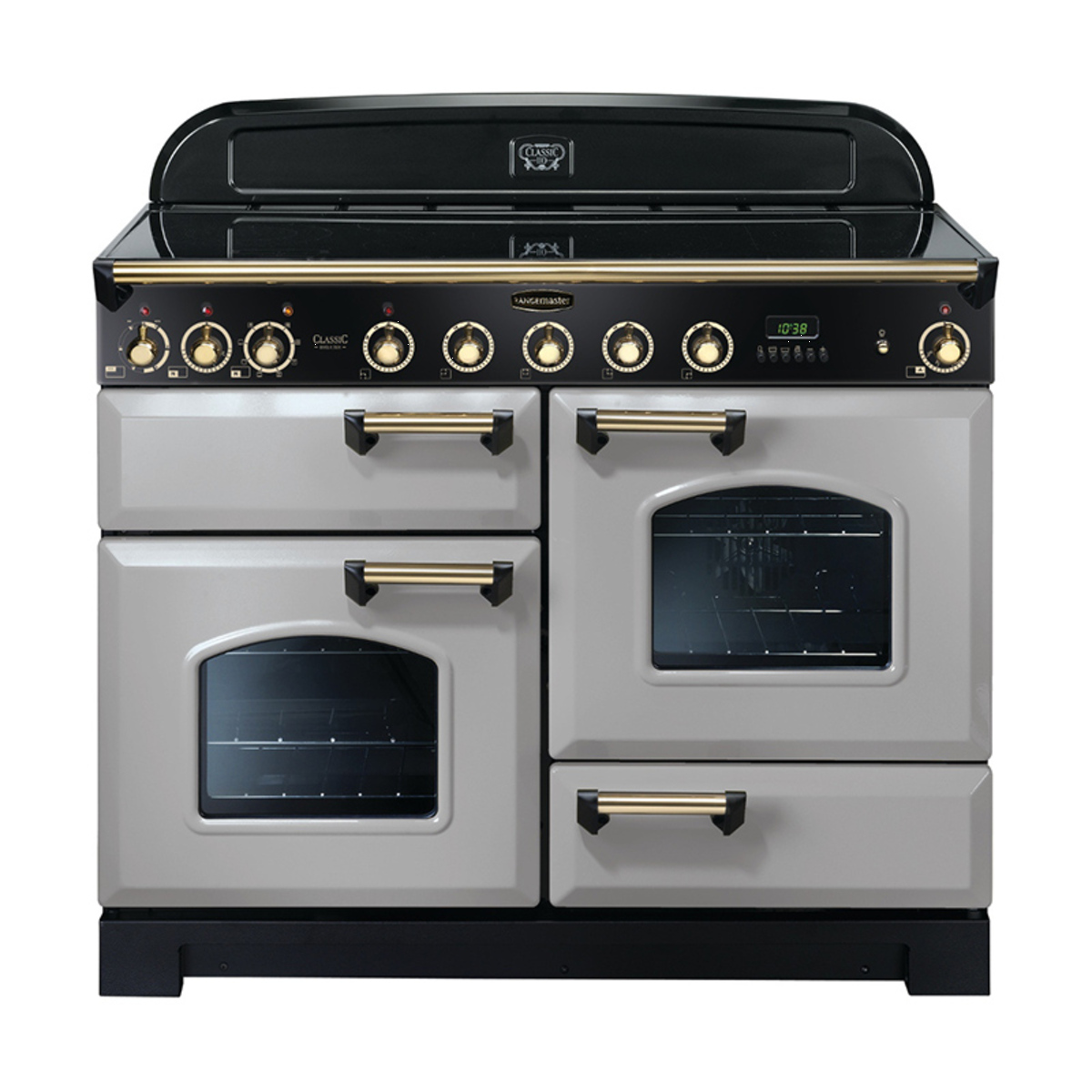 114560 CLASSIC Deluxe 110cm Induction Range Cooker, Royal Pearl/Brass Trim