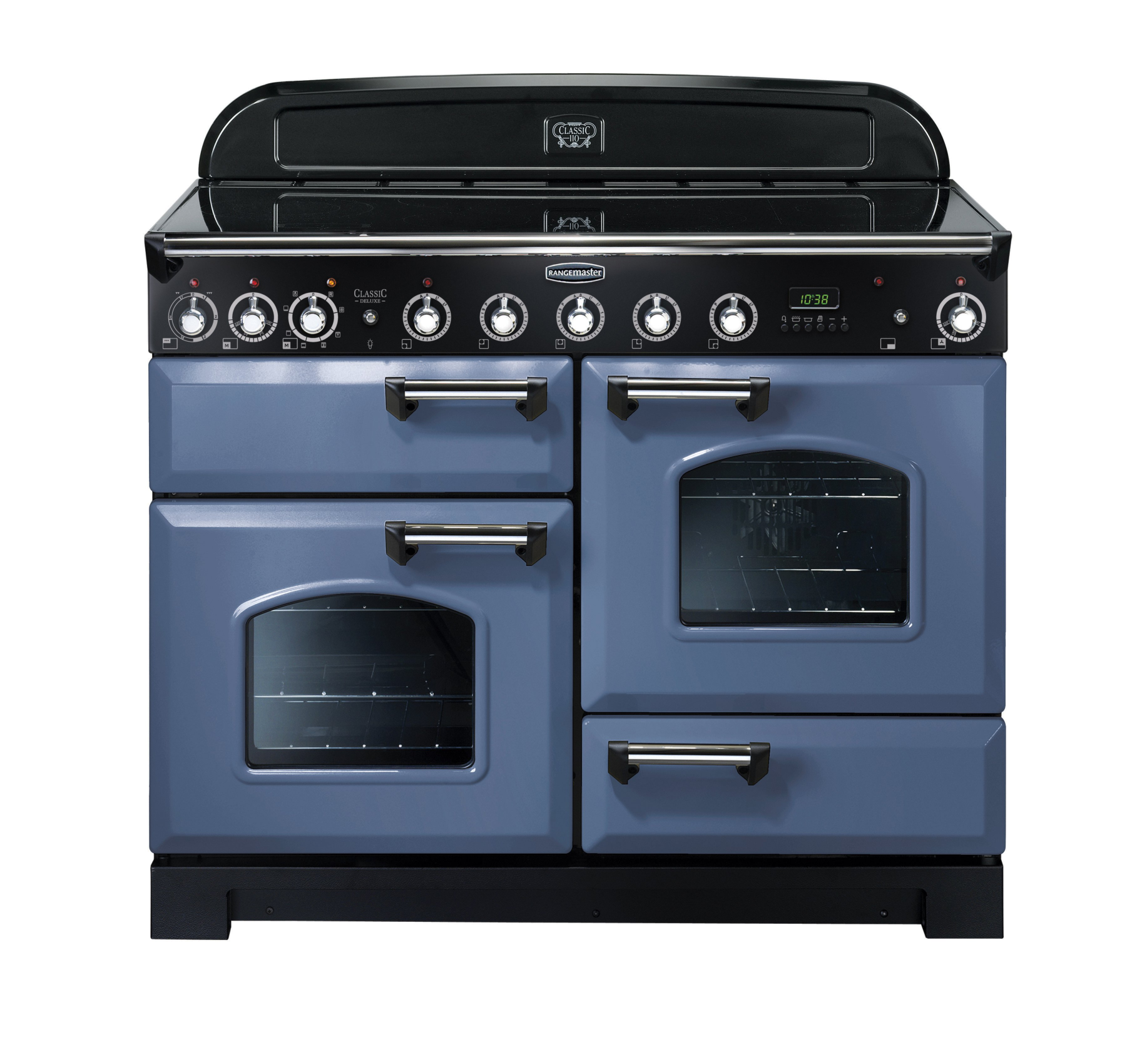 127320 CCLASSIC Deluxe 110cm Induction Range Cooker, Stone Blue/Chrome Trim