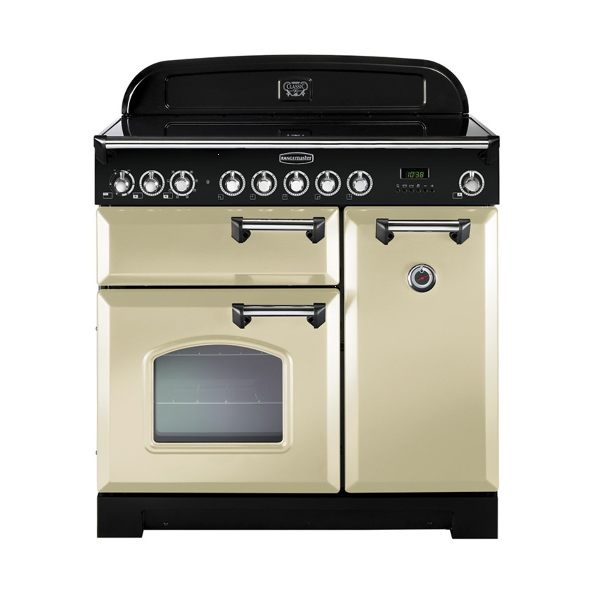 90230 CLASSIC Deluxe 90cm Induction Range Cooker, Cream/Chrome Trim