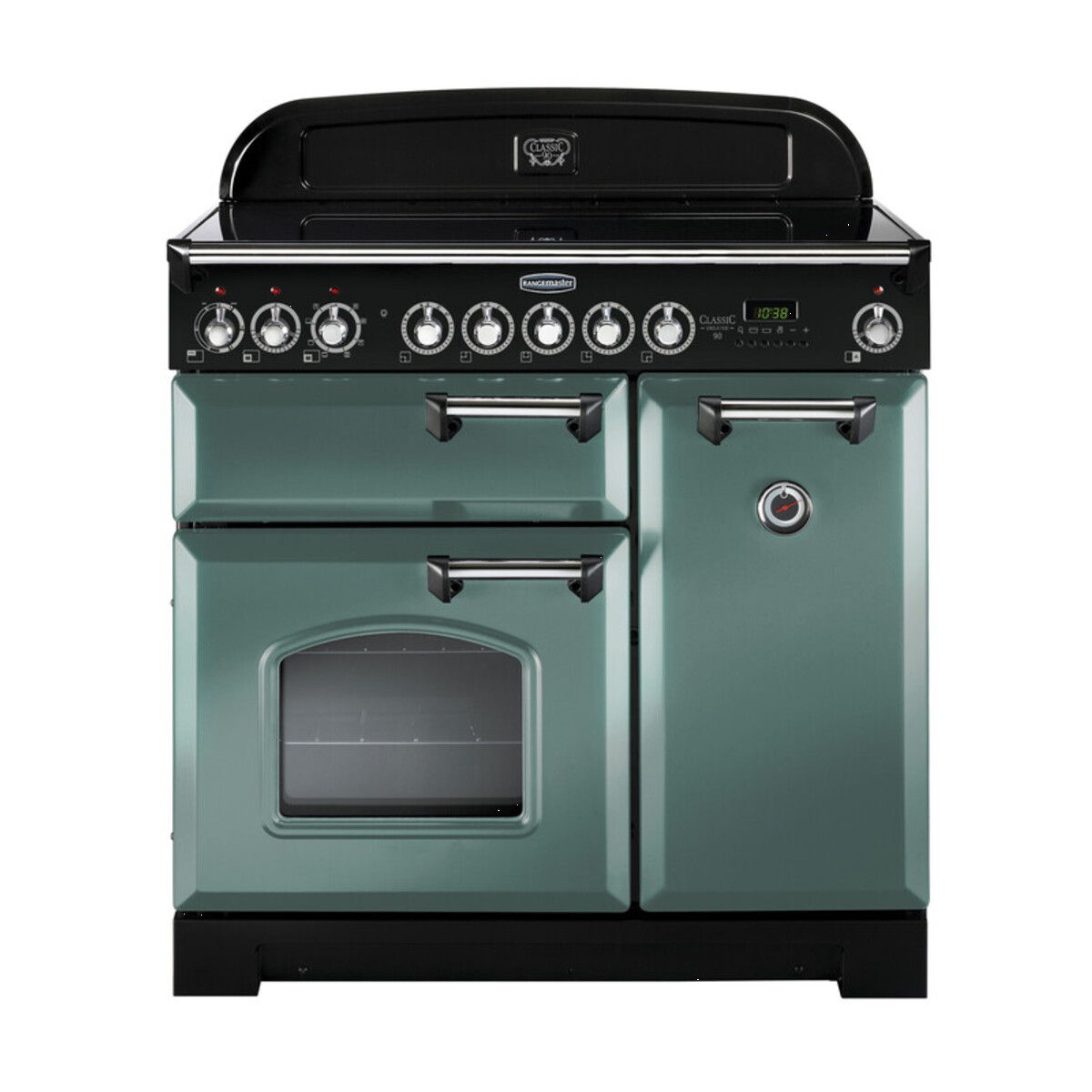 127590 CLASSIC Deluxe 90cm Induction Range Cooker, Mineral Green/Chrome Trim