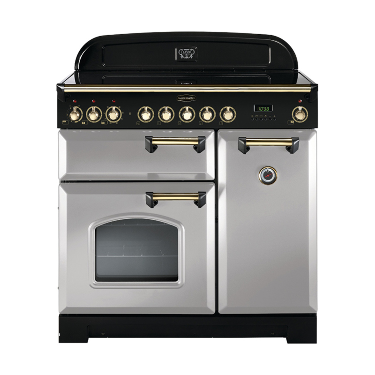 114700 CLASSIC Deluxe 90cm Induction Range Cooker, Royal Pearl/Brass Trim