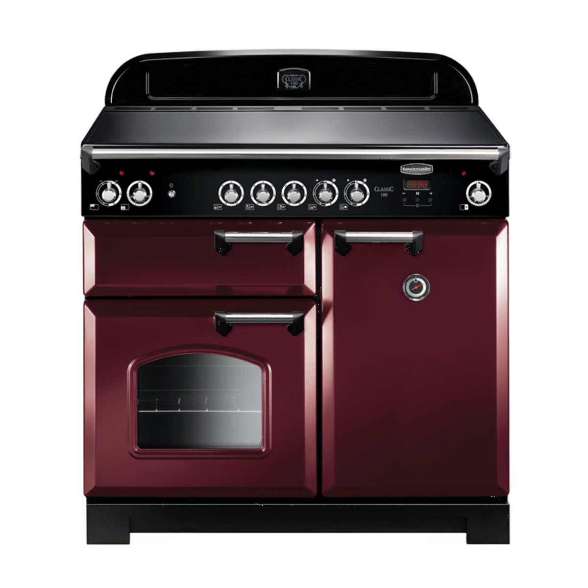 CLASSIC 100cm Ceramic Cooker Cranberry Chrome Trim