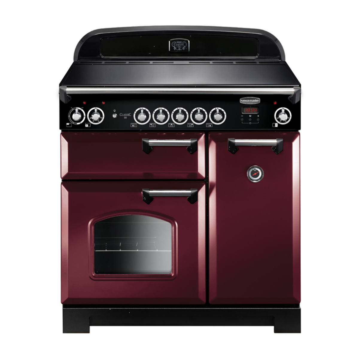 CLASSIC 90cm Induction Cooker Cranberry Chrome Trim