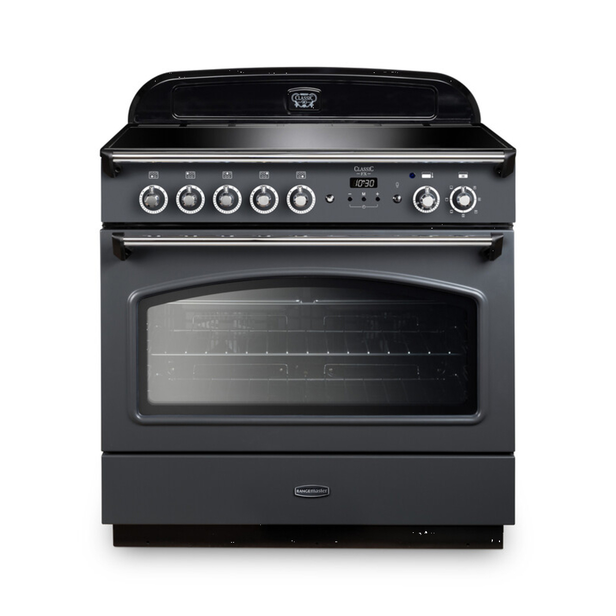 131690 CLASSIC FX 90cm Induction Fuel Range Cooker, Slate/Chrome Trim