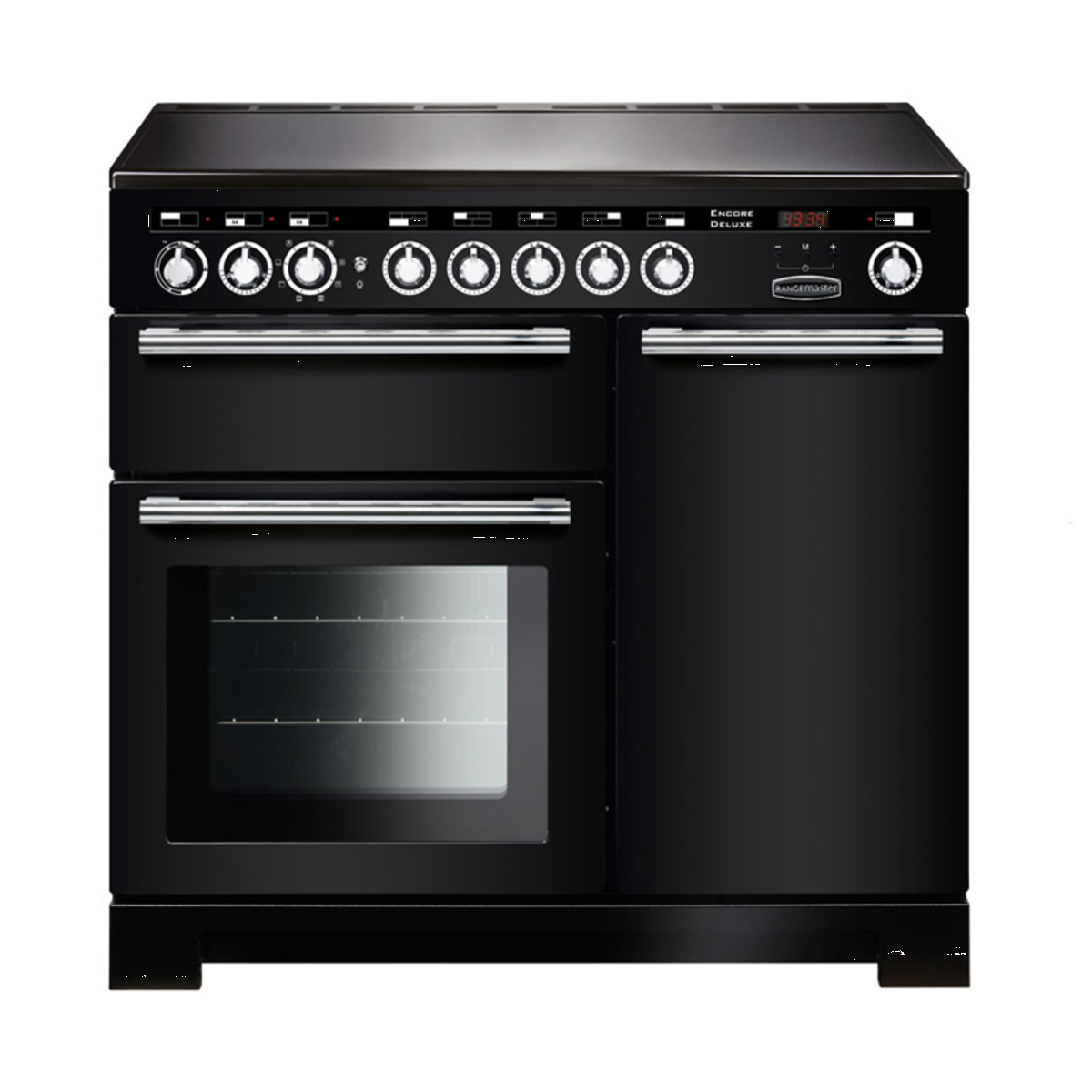 ENCORE Deluxe 100cm Induction Range Cooker Black Chrome Trim