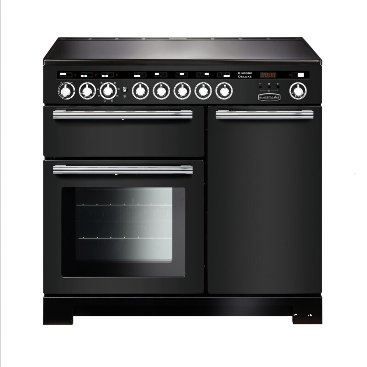 127710 ENCORE Deluxe 100cm Induction Range Cooker, Charcoal Black/Chrome Trim