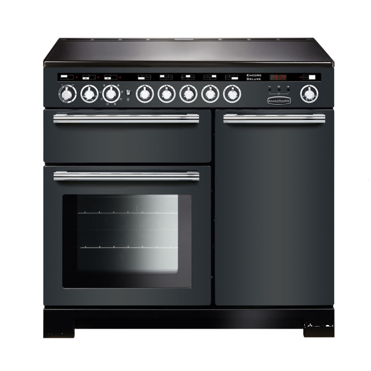 117350 ENCORE Deluxe 100cm Induction Range Cooker, Slate/Chrome Trim
