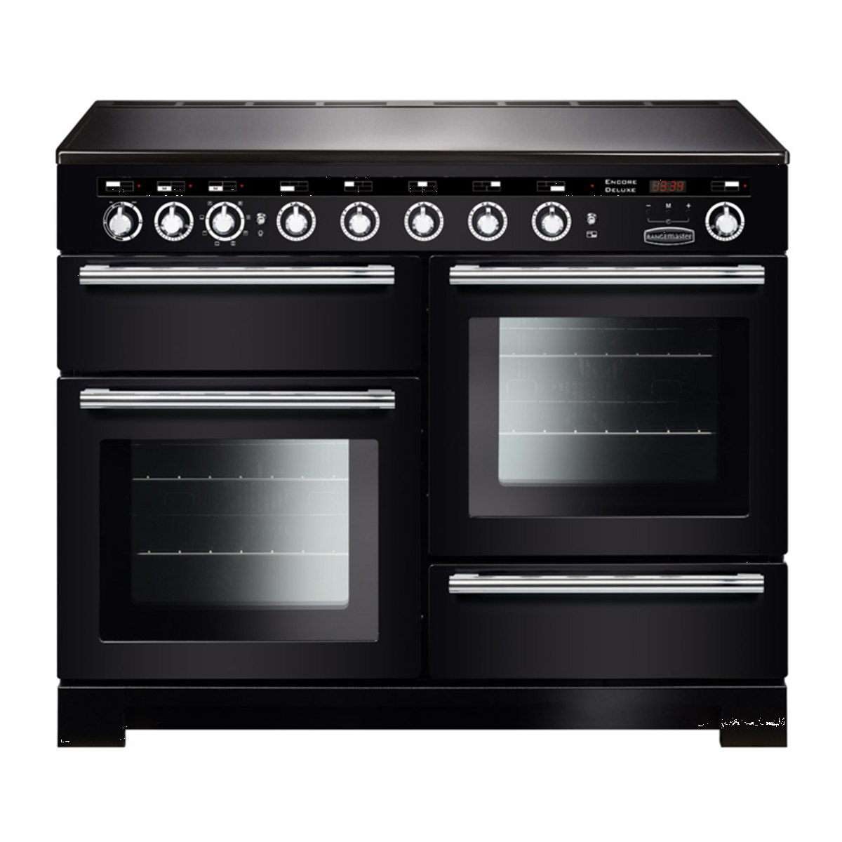 117380 ENCORE Deluxe 110cm Induction Range Cooker, Black/Chrome Trim