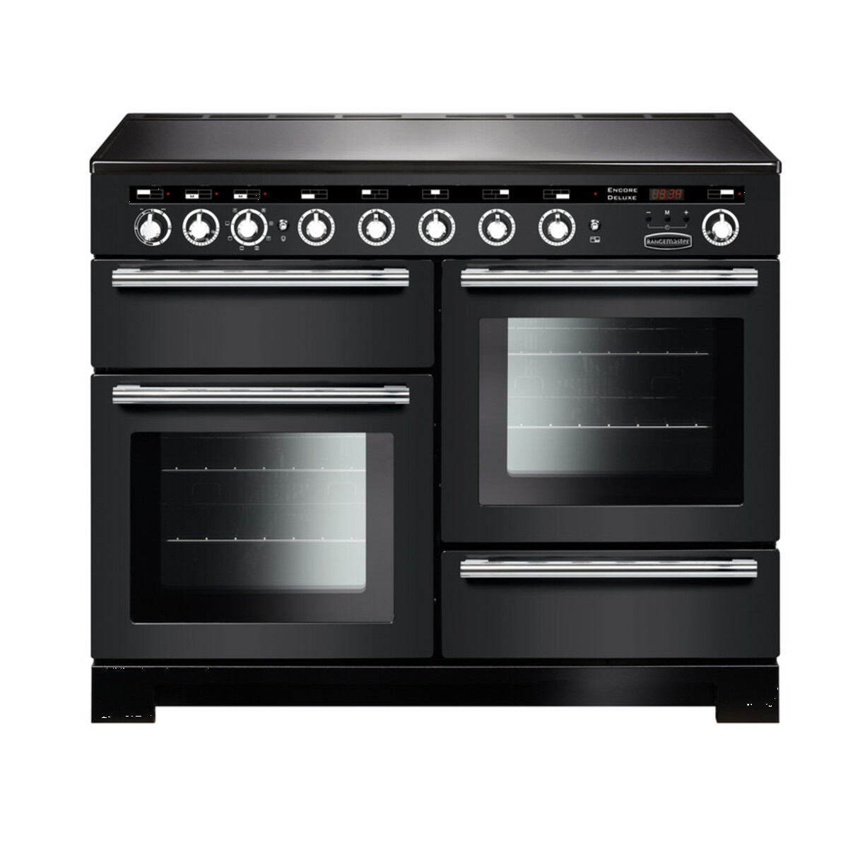 127680 ENCORE Deluxe 110cm Induction Range Cooker, Charcoal Black/Chrome Trim
