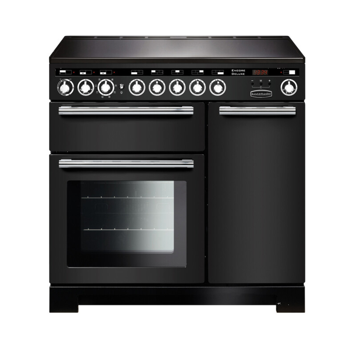 ENCORE Deluxe 110cm Induction Range Cooker Black Chrome Trim