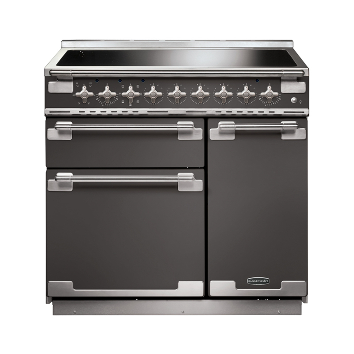 107930 ELISE 90cm Induction Range Cooker, Slate/Brushed Nickel Trim